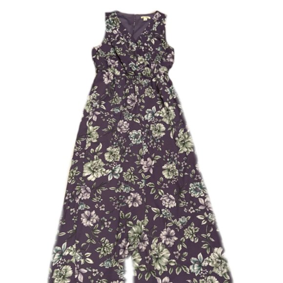 Purple Floral Jumpsuit - Picture 1 of 2